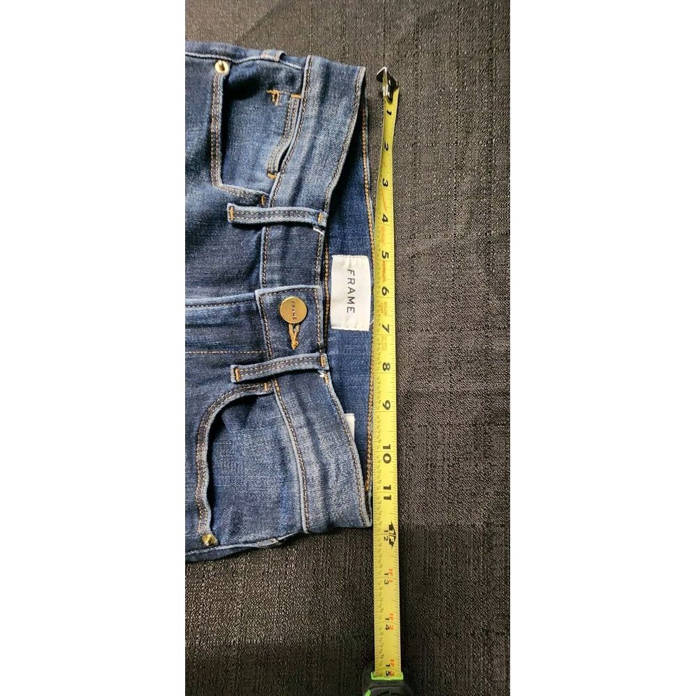 Frame Jeans Women's 25 Le High‎ Straight Leg Cropped Dark Blue Stretch Denim EUC - Picture 8 of 11